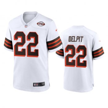 Cleveland Browns Grant Delpit White 1946 Collection Alternate Game Jersey 75th anniversary uniforms