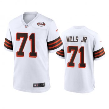 Cleveland Browns Jedrick Wills White 1946 Collection Alternate Game Jersey 75th anniversary uniforms