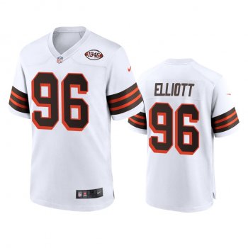 Cleveland Browns Jordan Elliott White 1946 Collection Alternate Game Jersey 75th anniversary uniforms