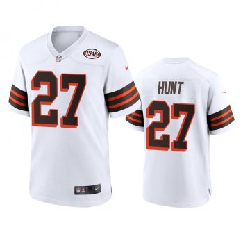 Cleveland Browns Kareem Hunt White 1946 Collection Alternate Game Jersey 75th anniversary uniforms