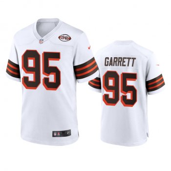 Cleveland Browns Myles Garrett White 1946 Collection Alternate Game Jersey 75th anniversary uniforms