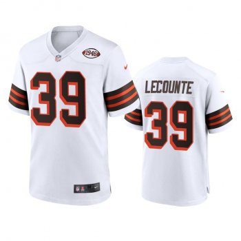 Cleveland Browns Richard LeCounte White 1946 Collection Alternate Game Jersey 75th anniversary uniforms