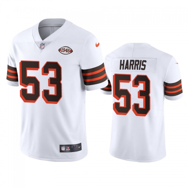 Cleveland Browns Nick Harris White 1946 Collection Alternate Vapor Limited Jersey - Men's 75th anniversary uniforms