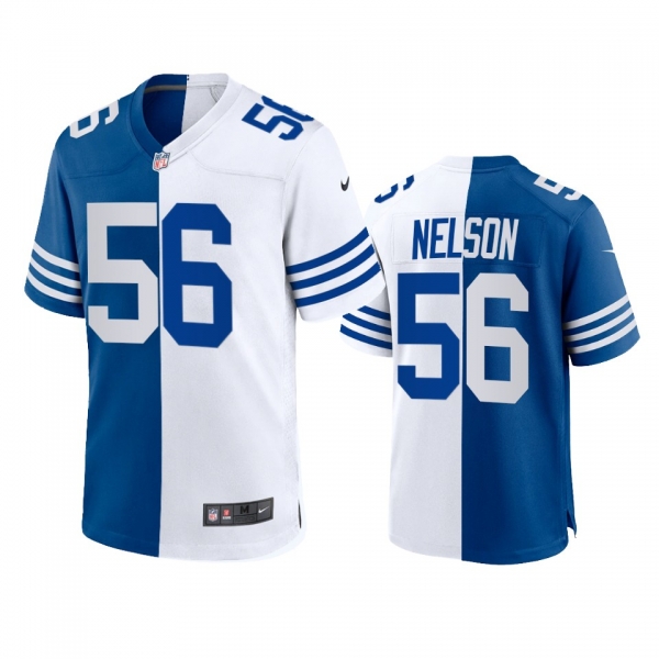 Indianapolis Colts Quenton Nelson 2021 Royal White Throwback Split Jersey