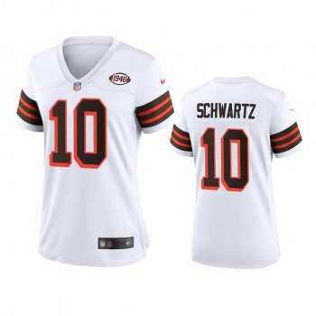 Women's Cleveland Browns Anthony Schwartz White 1946 Collection Alternate Game Jersey 75th anniversary uniforms