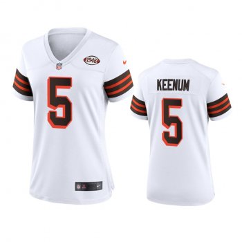 Women's Cleveland Browns Case Keenum White 1946 Collection Alternate Game Jersey 75th anniversary uniforms