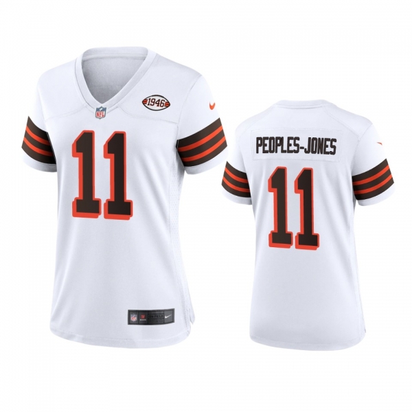 Women's Cleveland Browns Donovan Peoples-Jones White 1946 Collection Alternate Game Jersey 75th anniversary uniforms