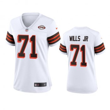 Women's Cleveland Browns Jedrick Wills White 1946 Collection Alternate Game Jersey 75th anniversary uniforms