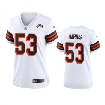 Women's Cleveland Browns Nick Harris White 1946 Collection Alternate Game Jersey 75th anniversary uniforms