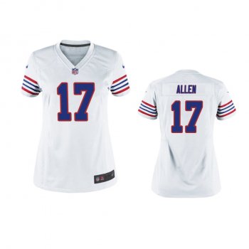 Women's Buffalo Bills Josh Allen White Throwback Game Jersey