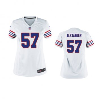 Women's Buffalo Bills Lorenzo Alexander White Throwback Game Jersey