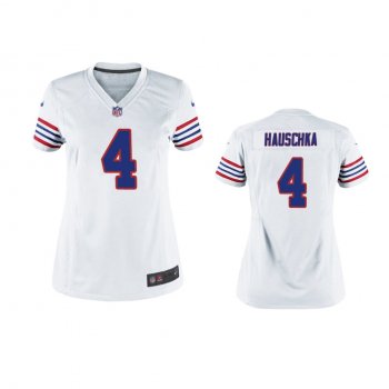 Women's Buffalo Bills Steven Hauschka White Throwback Game Jersey