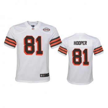 Youth Cleveland Browns Austin Hooper White 1946 Collection Alternate Game Jersey 75th anniversary uniforms