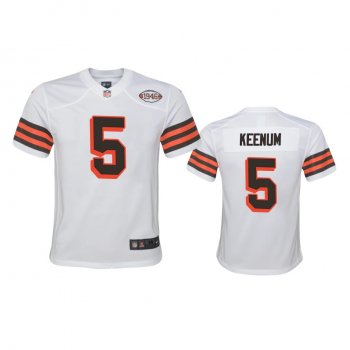 Youth Cleveland Browns Case Keenum White 1946 Collection Alternate Game Jersey 75th anniversary uniforms