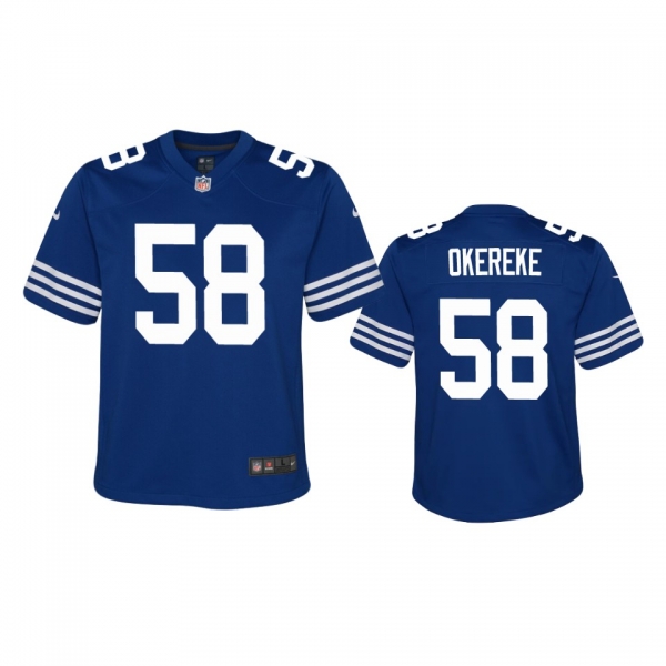 Youth Colts Bobby Okereke Royal Alternate Game Jersey