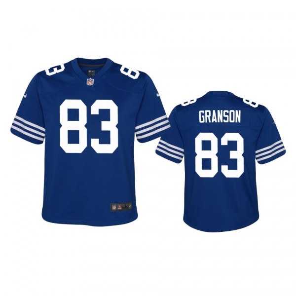 Youth Colts Kylen Granson Royal Alternate Game Jersey