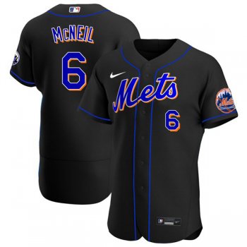 Men's #6 Jeff McNeil New York Mets Black Jersey Home Games Authentic All Stitched