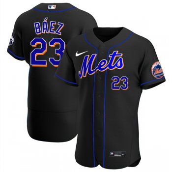 Men's #23 Javier Báez New York Mets Trade Jersey Black Authentic - All Stitched