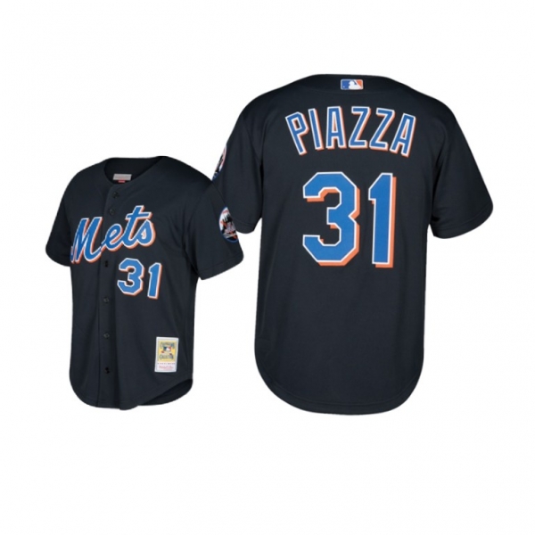 Youth Mike Piazza New York Mets #31 Black Cooperstown Collection Mesh Batting Practice Mitchell & Ness Jersey Youth