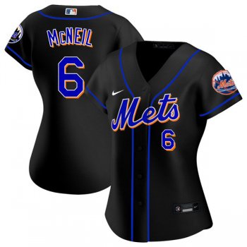 Women's #6 Jeff McNeil New York Mets Black Jersey Home Games Limited All Stitched