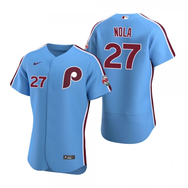 Men's Philadelphia Phillies Aaron Nola Nike Light Blue Authentic Alternate Jersey