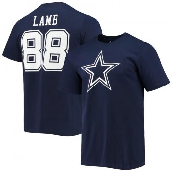 CeeDee Lamb Dallas Cowboys Fanatics Branded Player Icon Name & Number T-Shirt - Navy