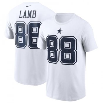 CeeDee Lamb Dallas Cowboys Nike Name & Number T-Shirt - White