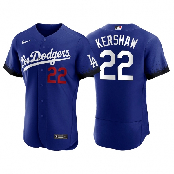 Los Angeles Dodgers Clayton Kershaw 2021-22 City Connect Royal Jersey Hot-sale