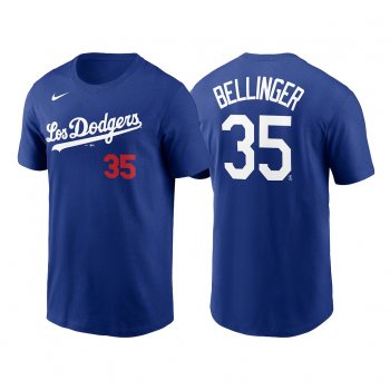 Los Angeles Dodgers Cody Bellinger 2021 City Connect #35 Royal T-Shirt Name Number