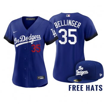 Women Cody Bellinger Los Angeles Dodgers 2021 City Connect Jersey Free Hat Royal