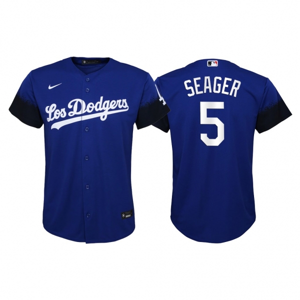 Youth Corey Seager Los Angeles Dodgers 2021 City Connect Jersey Replica Royal