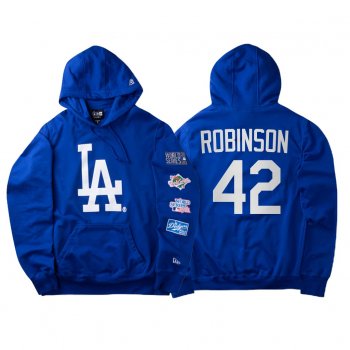 Jackie Robinson Los Angeles Dodgers World Champions Hoodie Blue World Series