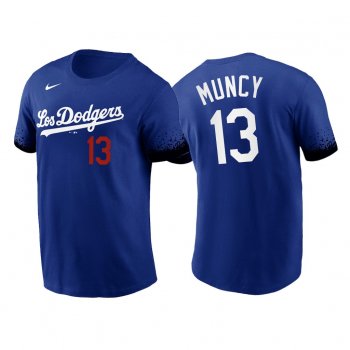 Los Angeles Dodgers Max Muncy 2021 City Connect #13 Royal T-Shirt Name Number