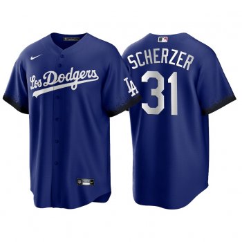 Los Angeles Dodgers 2021 City Connect Max Scherzer #31 Jersey Replica Royal