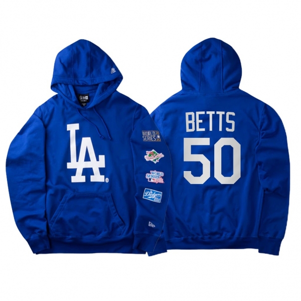 Mookie Betts Los Angeles Dodgers World Champions Hoodie Blue World Series