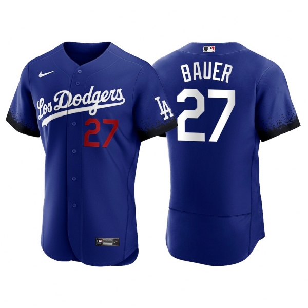 Los Angeles Dodgers Trevor Bauer 2021 City Connect Royal Jersey Hot-sale