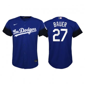 Youth Trevor Bauer Los Angeles Dodgers 2021 City Connect Jersey Replica Royal