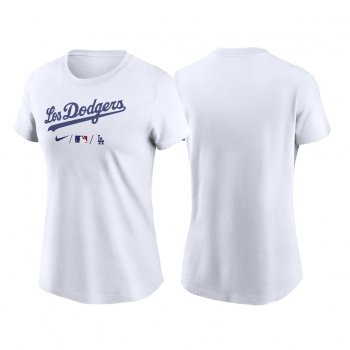 Women Los Angeles Dodgers 2021 City Connect White T-Shirt Wordmark