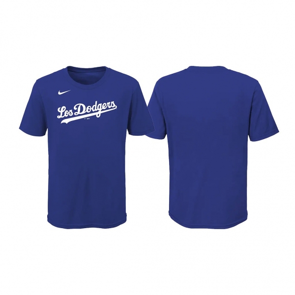 Youth Los Angeles Dodgers 2021 City Connect Royal T-Shirt Wordmark