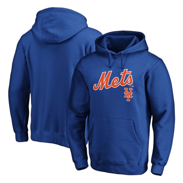 Men's New York Mets Fanatics Branded Royal Team Logo Lockup Pullover Hoodie