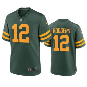 Green Bay Packers Aaron Rodgers Green Alternate Game Jersey 50s Classic