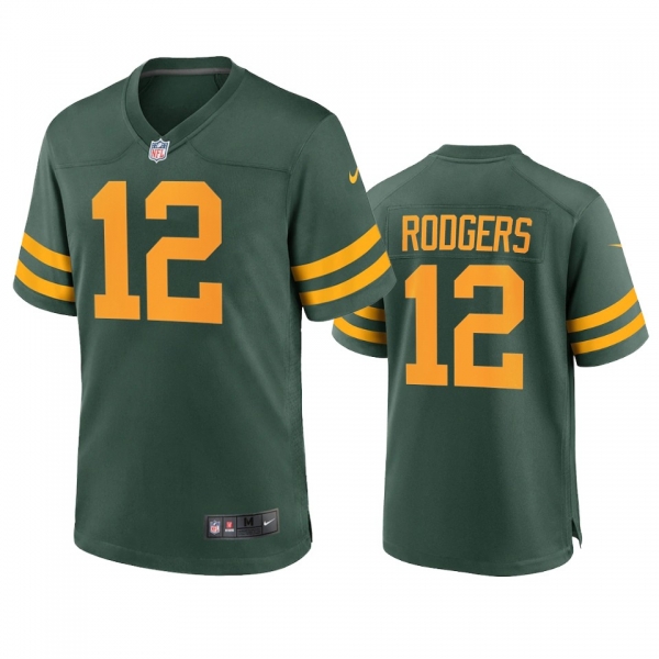 Green Bay Packers Aaron Rodgers Green Alternate Game Jersey 50s Classic