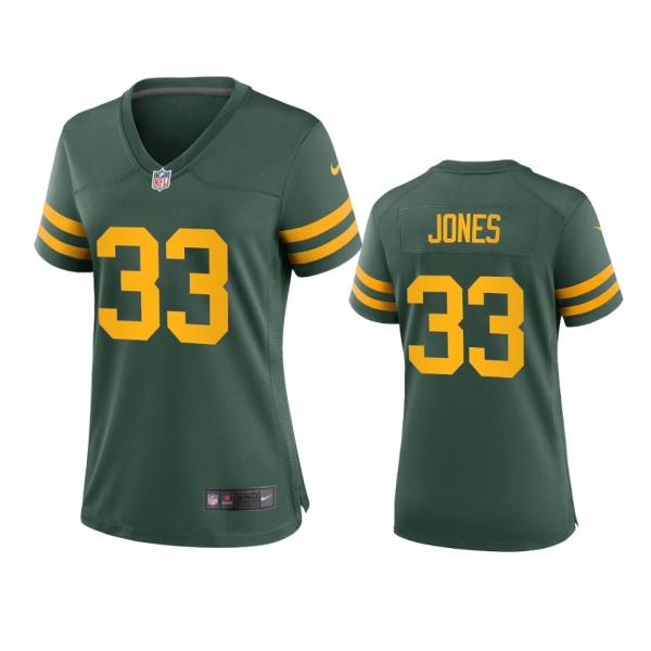 Women's Green Bay Packers Aaron Jones Green Alternate Game Jersey 50s Classic