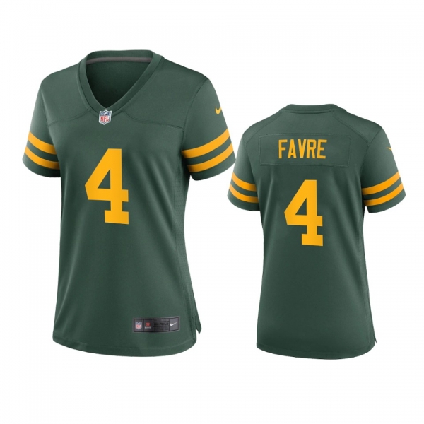 Women's Green Bay Packers Brett Favre Green Alternate Game Jersey 50s Classic