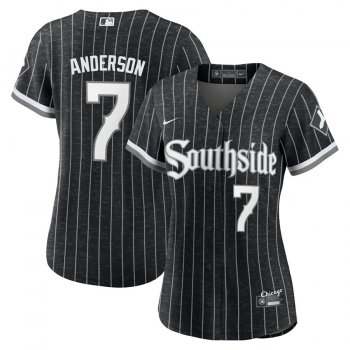 Women's Tim Anderson Chicago White Sox 2021 City Connect Jersey New Black Stitched