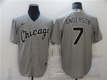 Men's Chicago White Sox #7 Tim Anderson Grey Cool Base Stitched Baseball Jersey