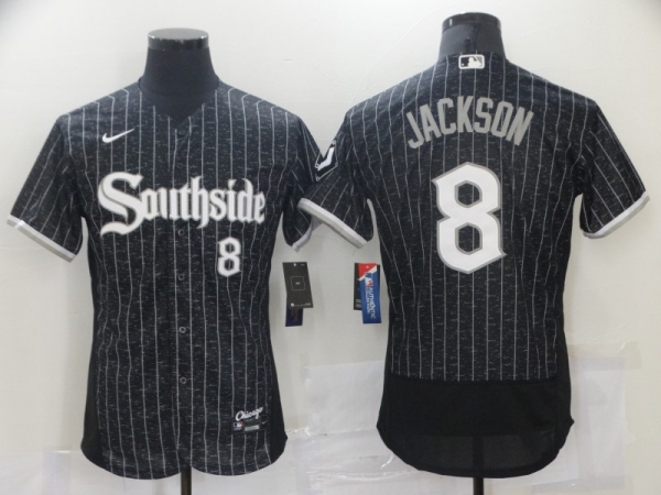 MLB White Sox 8 Bo Jackson Black 2021 City Southside Nike Flexbase Men Jersey