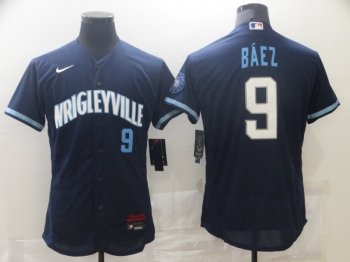 MLB Cubs Wrigleyville 9 BAEZ 2021 City Connect Flexbase Men Jersey