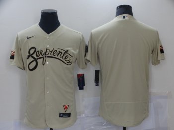 MLB Diamondbacks Blank Serpientes Gold 2021 City Connect Flexbase Men Jersey