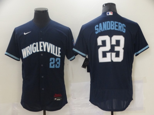 MLB Cubs Wrigleyville 23 Ryne Sandberg 2021 City Connect Flexbase Men Jersey